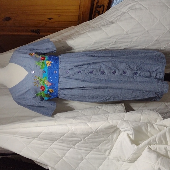 go softly patio Dresses Lovely Go Softly Patio Dress Embroidered Sz